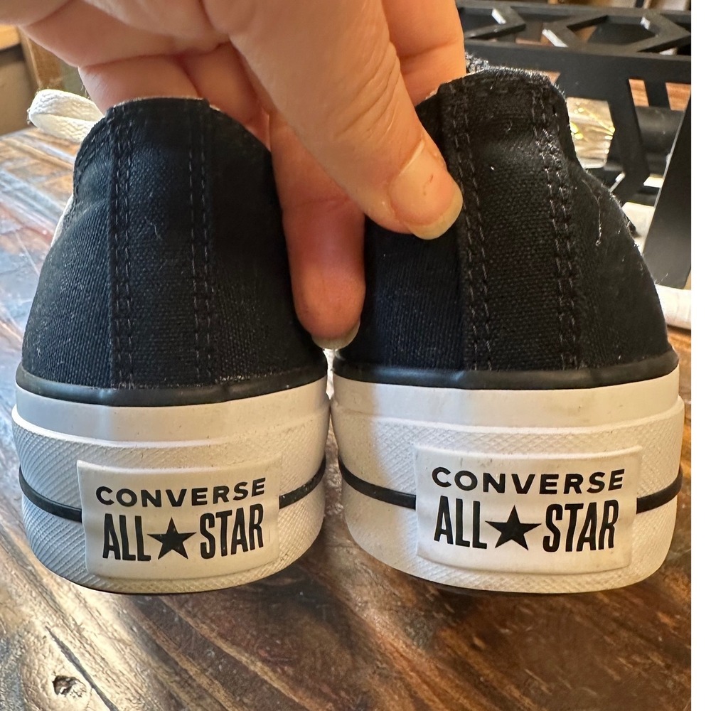 Converse Chuck Taylor All Star Lift Platform Black Canvas Sneakers 560250C 8.5W - Picture 7 of 13
